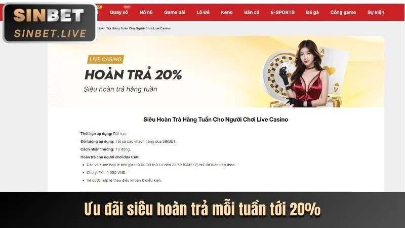 Khuyến mãi hoàn trả hàng ngày tại 88aa Casino